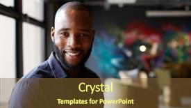  Presentation with black male female fashion - Beautiful PPT theme featuring office social area turn backdrop and a tawny brown colored foreground