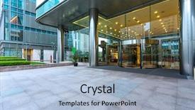  Presentation with front office - Cool new slides with office space - empty road in front backdrop and a light blue colored foreground