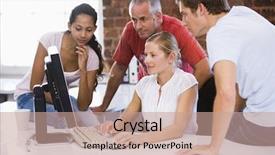  Presentation with space - Beautiful presentation featuring office space looking at computer backdrop and a  colored foreground