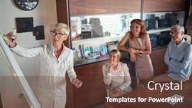  Presentation with staff - Theme consisting of office-staff-are-enjoying background and a tawny brown colored foreground