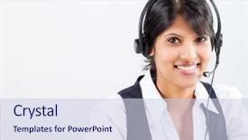  Presentation with telephone operator - Amazing slide set having office suite - young indian business woman backdrop and a lemonade colored foreground