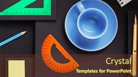  Presentation with black paper - PPT layouts featuring office-supplies-and-empty-cup background and a tawny brown colored foreground