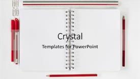  Presentation with open spiral notebook - Colorful slide deck enhanced with eastern bluebirds sialia sialis on a rock with flowers note shallow depth of field backdrop and a tawny brown colored foreground