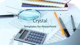  Presentation with historic documents - Amazing presentation theme having office supplies with documents close backdrop and a cool aqua colored foreground