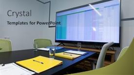  Presentation with monitor computer - Colorful PPT layouts enhanced with office-table-with-computer-monitor backdrop and a seafoam green colored foreground