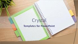  Presentation with colorful flower - Cool new PPT theme with phonebook - office table with flower blank backdrop and a sky blue colored foreground