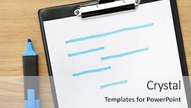  Presentation with flower office desk table - Theme with office table with marker and paper for your text background and a white colored foreground