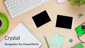  Presentation with notepad - Audience pleasing theme consisting of paper folding machine rollers conveyor belt output feed printing industry engineering press production working blur backdrop and a gray colored foreground.