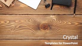  Presentation with envelope - Presentation having office table with notepad vintage background and a coral colored foreground