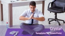  Presentation with stress - Audience pleasing slide set consisting of office to cope with stress backdrop and a violet colored foreground