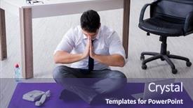  Presentation with stress - Audience pleasing PPT layouts consisting of office to cope with stress backdrop and a violet colored foreground