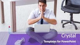  Presentation with about stress - PPT theme enhanced with office to cope with stress background and a violet colored foreground