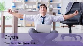  Presentation with stress - Audience pleasing presentation theme consisting of office to cope with stress backdrop and a coral colored foreground