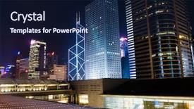  Presentation with hong kon - Presentation having office tower - beautiful night scenes of skyscrapers background and a  colored foreground