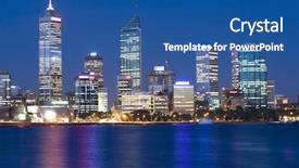  Presentation with western - Audience pleasing PPT layouts consisting of office tower - western australia - perth skyline backdrop and a ocean colored foreground
