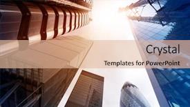  Presentation with great britain - Colorful slide set enhanced with office towers in london financial backdrop and a lemonade colored foreground