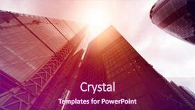  Presentation with great britain - Beautiful PPT theme featuring office towers in london financial backdrop and a  colored foreground