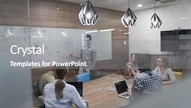  Presentation with team meeting - Audience pleasing slide deck consisting of office training - startup business team brainstorming backdrop and a  colored foreground