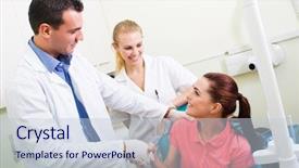  Presentation with doctor office - Colorful slide set enhanced with office visits - dentist or doctor congratulate patient backdrop and a lemonade colored foreground