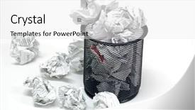  Presentation with waste - Beautiful slides featuring office wastebasket and paper backdrop and a white colored foreground