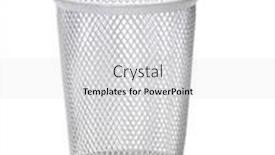  Presentation with paper - Amazing slide deck having office-wastebasket-or-trashcan backdrop and a light gray colored foreground