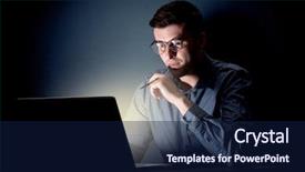  Presentation with dark night - Amazing slides having internet challenges - young handsome businessman working late backdrop and a navy blue colored foreground