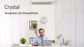  Presentation with conditioner - Slides with office with air conditioner background and a  colored foreground
