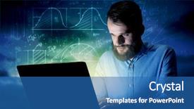  Presentation with blue night - Cool new presentation design with mathematics difficulty - young handsome businessman working late backdrop and a teal colored foreground