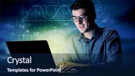  Presentation with blue night - Slide set consisting of mathematic charts in the background background and a navy blue colored foreground