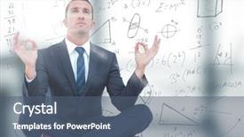  Presentation with blue and orange business - Slide deck having office with flare and math background and a ocean colored foreground