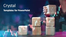  Presentation with stock market - PPT layouts having office-woman-with-blocks-stock background and a  colored foreground