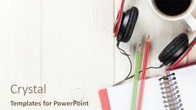  Presentation with wooden desk cup - 