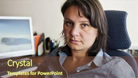  Presentation with workplace stress - Colorful PPT layouts enhanced with office worker at her workplace backdrop and a tawny brown colored foreground