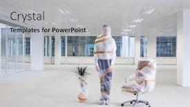  Presentation with office chair - Colorful presentation theme enhanced with office-worker-swivel-chair backdrop and a light gray colored foreground