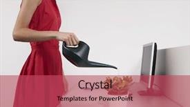  Presentation with office - Amazing slide set having office worker watering desk plant backdrop and a red colored foreground