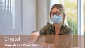  Presentation with surgical - Cool new theme with office-worker-wearing-surgical-face backdrop and a coral colored foreground