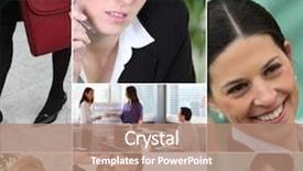  Presentation with office workers - PPT theme enhanced with job interview law - office workers background and a coral colored foreground