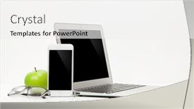  Presentation with smartphone app - Audience pleasing theme consisting of office-workplace-desk-table backdrop and a white colored foreground