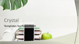  Presentation with smartphone app - Audience pleasing PPT theme consisting of office-workplace-desk-table backdrop and a white colored foreground