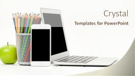  Presentation with office fruit - Cool new presentation design with office-workplace-desk-with-smartphone backdrop and a cream colored foreground