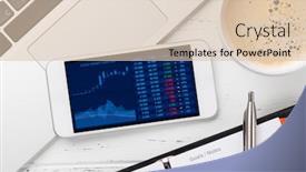  Presentation with market data - Slide deck having office-workplace-table-with-supplies background and a lemonade colored foreground