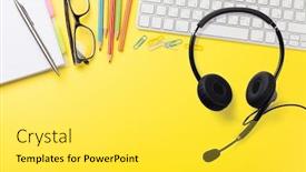  Presentation with goals - Colorful slide deck enhanced with office-yellow-workplace-backdrop backdrop and a white colored foreground