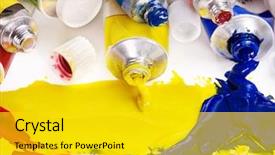  Presentation with utensils - PPT theme with officeart - close up of group art background and a gold colored foreground