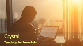  Presentation with asian - Slide set enhanced with officeart - rear view of asian businessman background and a tawny brown colored foreground