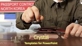  Presentation with korean - Beautiful slide set featuring officer of the state border backdrop and a tawny brown colored foreground