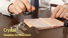  Presentation with border - Colorful PPT theme enhanced with officer of the state border backdrop and a tawny brown colored foreground