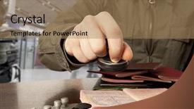  Presentation with corrections officer prison guard 3d - Slides with officer of the state border background and a coral colored foreground