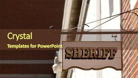  Presentation with sheriff - PPT layouts featuring jail officers - sheriff's sign attached background and a tawny brown colored foreground