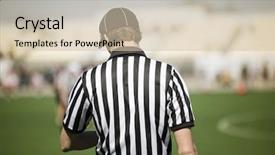  Presentation with referee - Slide set featuring official - back of a football referee background and a soft green colored foreground