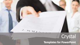 Presentation with contract - PPT theme featuring official - business concept - businessman background and a gray colored foreground